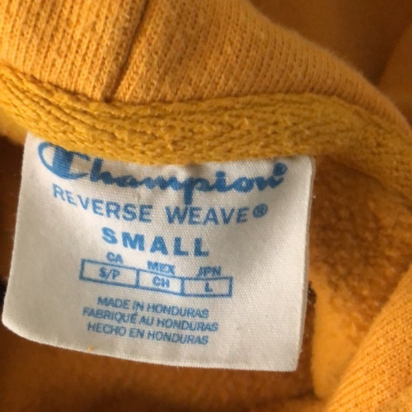 Champion Mustard Hoodie size small medium - Picture 12 of 13